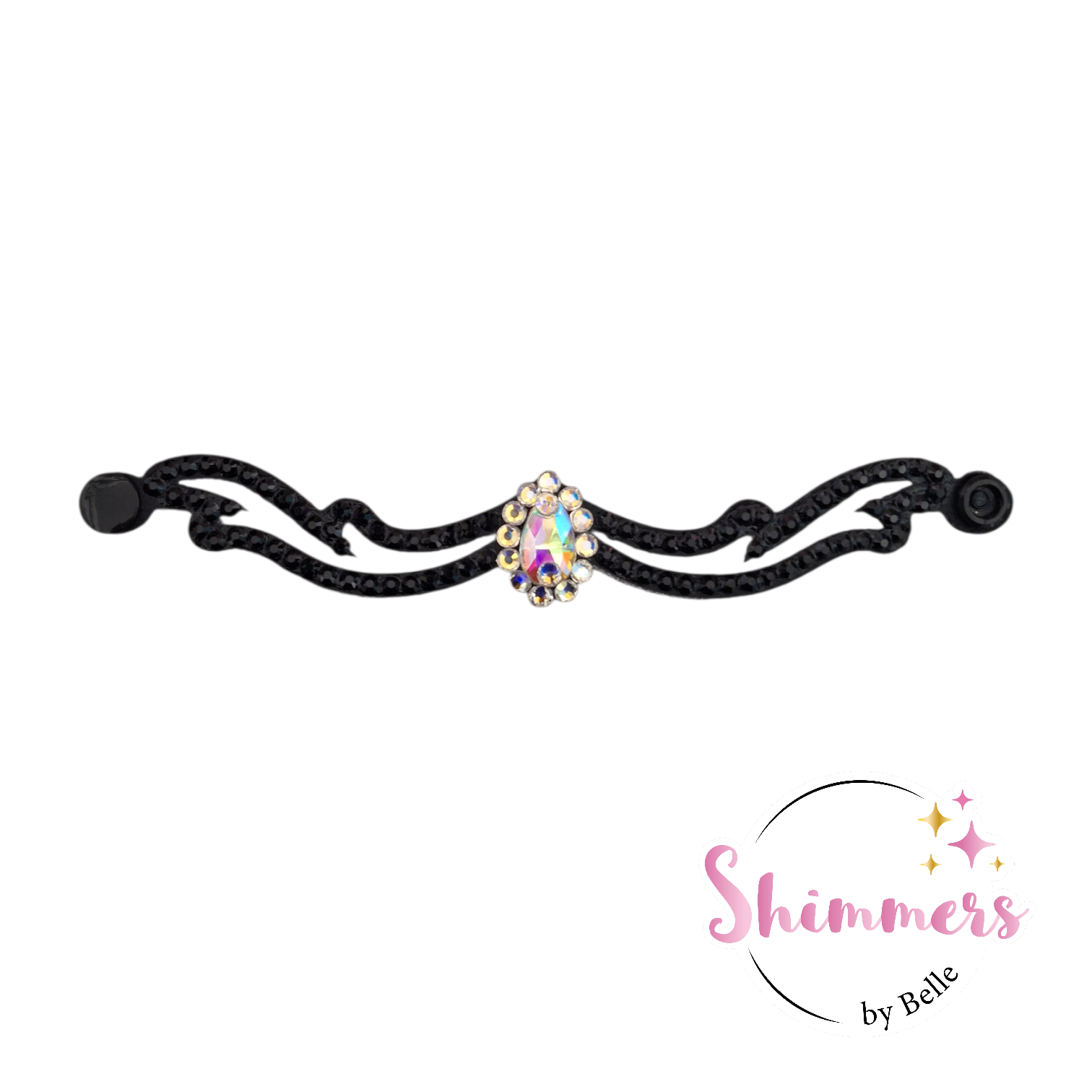 Shimmers Bracelet Big Stone/White & Black