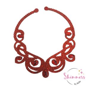 Shimmers Necklace Swirl/Red